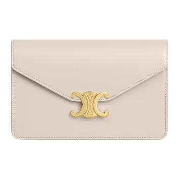 CELINE Margo Calfskin Wallet Women's Light Beige
