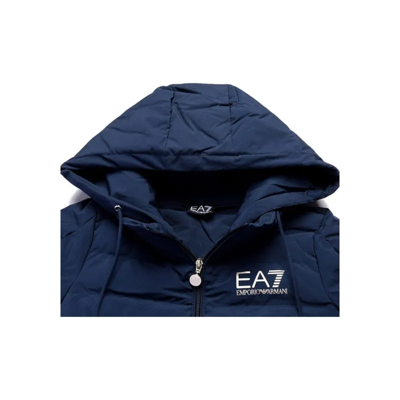 EMPORIO ARMANI EA7 Puffer Jacket Coat Women's Army Blue-3