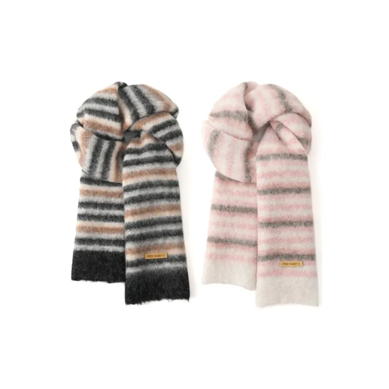 FREE RABBITⅡ Wool Knit Scarves Unisex-16