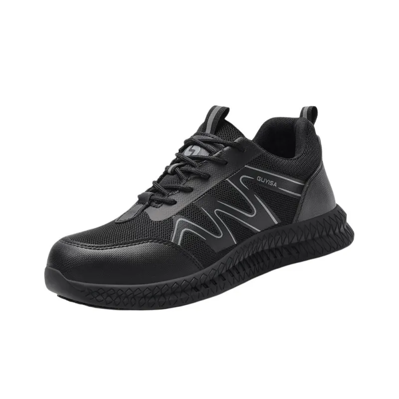 Blue Gull Shield Anti Slip Wear Resistant Low Top Outdoor Shoes Unisex Black-1