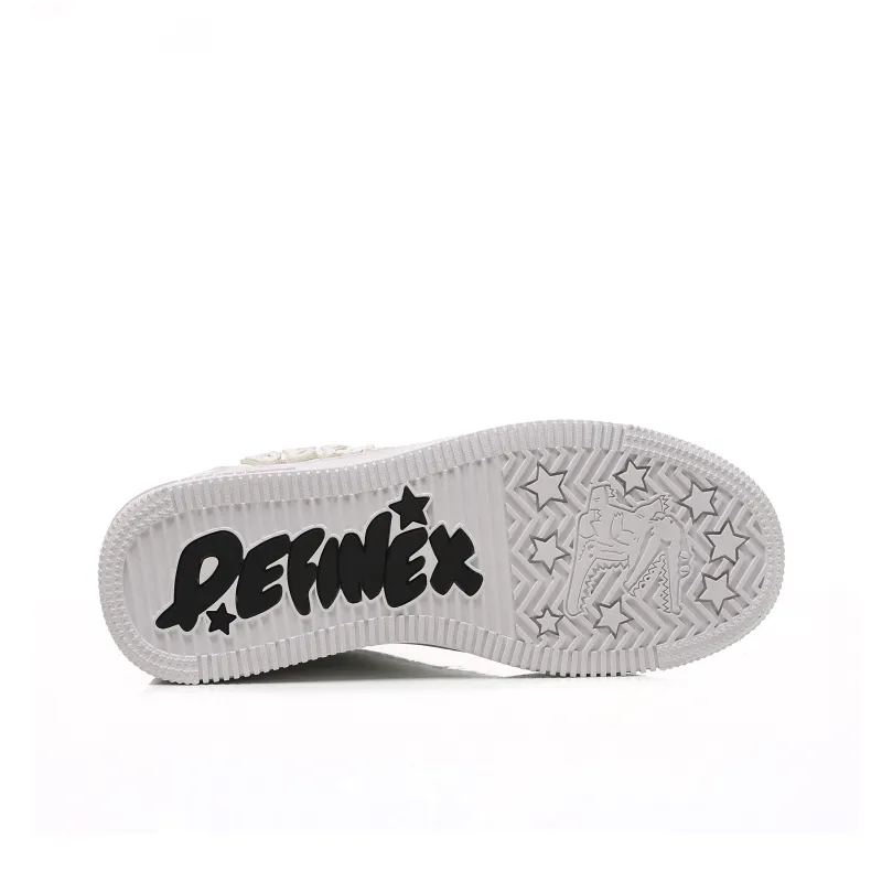 DEFINEX Skateboard Shoes Unisex Low Top White/Beige/Black-6
