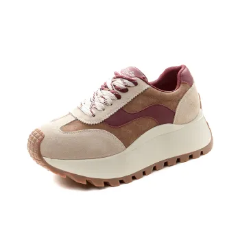 NRDROFFICIAL Chunky Sneakers Women's Low Top Gray, Brown