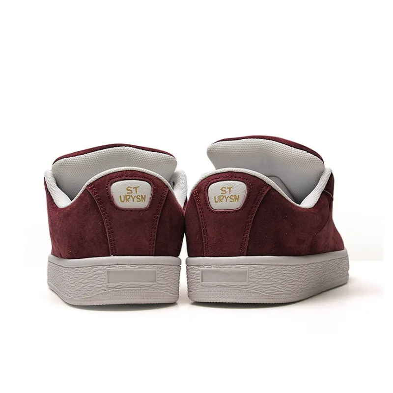 STUR YSN Wear resistant And Lightweight Low Top Skateboard Shoes Women's Burgundy-4