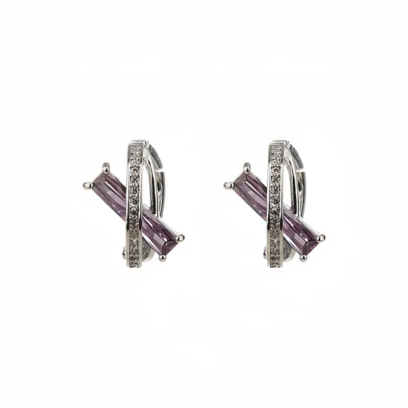 BKBU 925 Sterling Silver Needle Titanium Steel Earrings Unisex-0