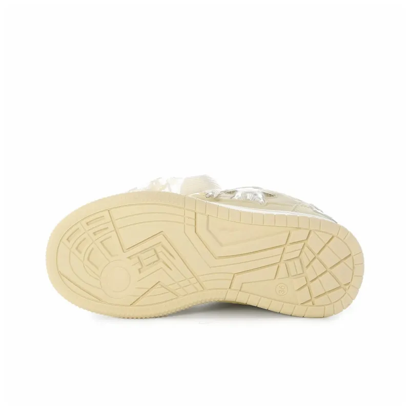 Anime Story Anti Slip Wear Resistant Lightweight Breathable Low Top Skateboard Shoes Women's Cream Blue Box Included-51