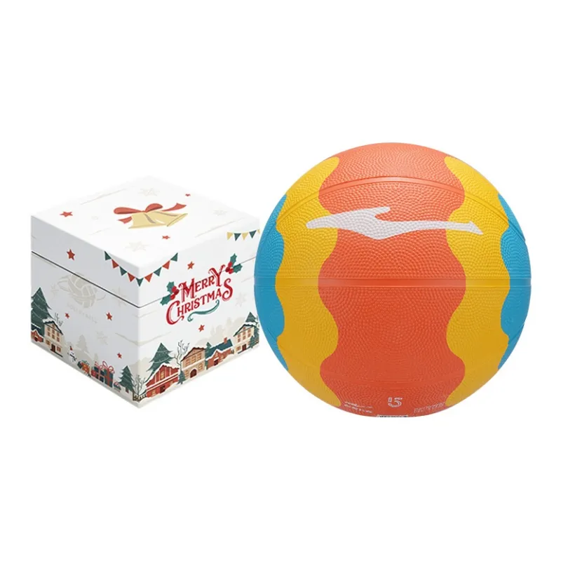 Erke Rubber Basketball Orange Yellow Blue Size 5 Training Unisex-9