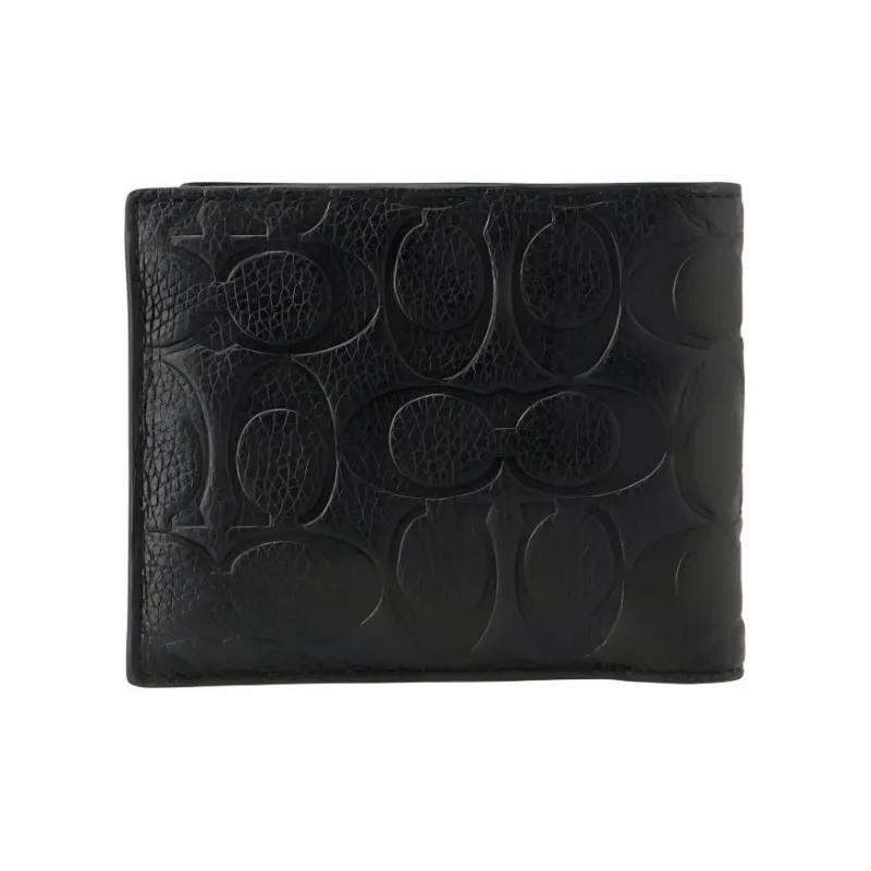 COACH 3 IN 1 Wallet Leather Wallet, Card Holder Regular Men's Black-3