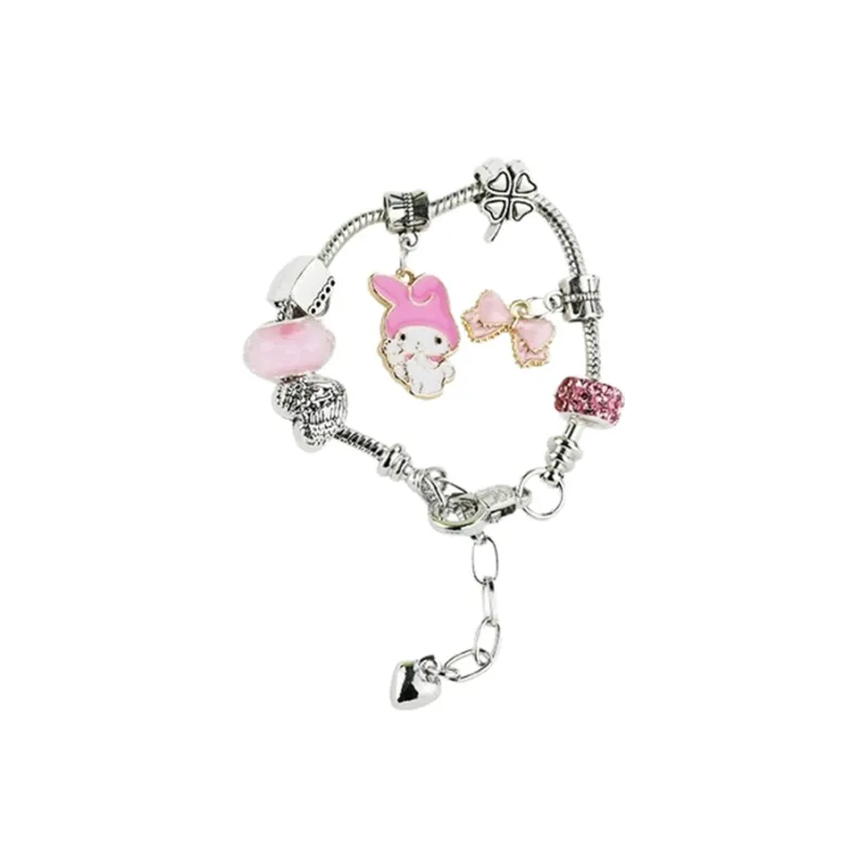 Sanrio Characters Pochacco Cinnamoroll Trendy Metal Beaded Bracelet Fashion Versatile Students Alloy Bracelet Hand Rope-1