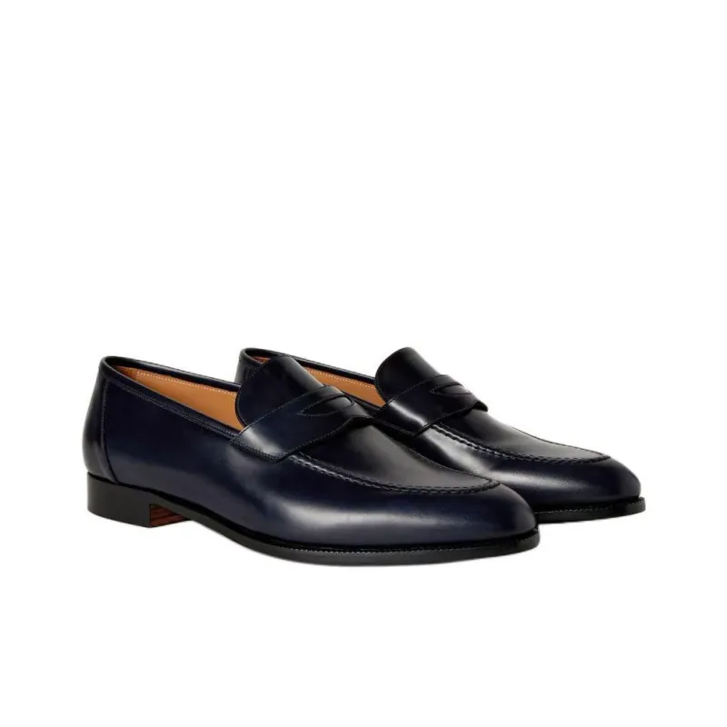 Loro Piana Sergio Loafers Men's Marine Blue-2