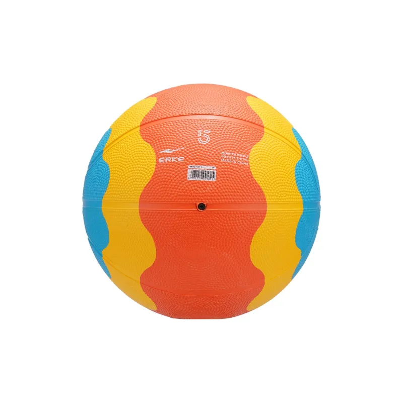 Erke Rubber Basketball Orange Yellow Blue Size 5 Training Unisex-3