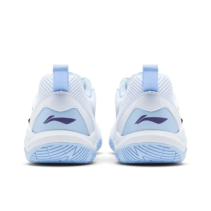 LiNing Cushioning Anti-Slip And Wear-Resistant Low-Top Badminton Shoes Unisex White Blue Purple-4