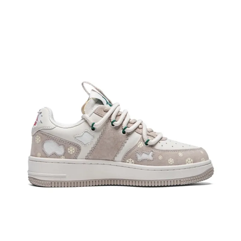 Kappa Slip Resistant Low Top Skateboard Shoes Women's Classic White Cool Gray-1