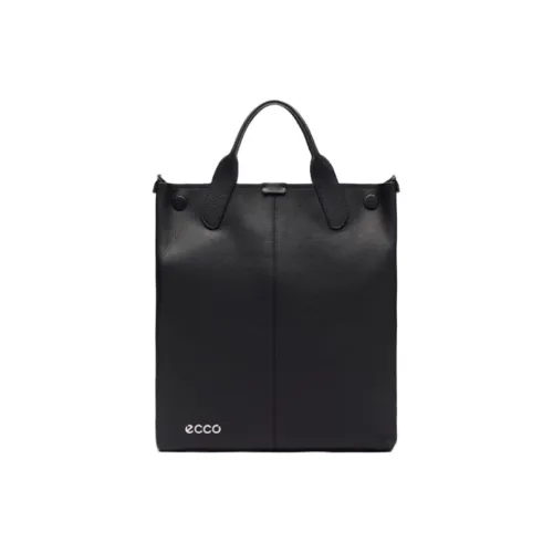 Ecco Cow Leather Tote Bag Shopping Bag Handbag Large Size Women's Black