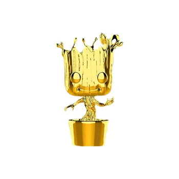 Funko Pop! Marvel Studios 10 Groot Gold Chrome Bobble Head #378