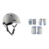 Phantom Gray-Color Helmet+Turtle Protective Gear Six-Piece Set