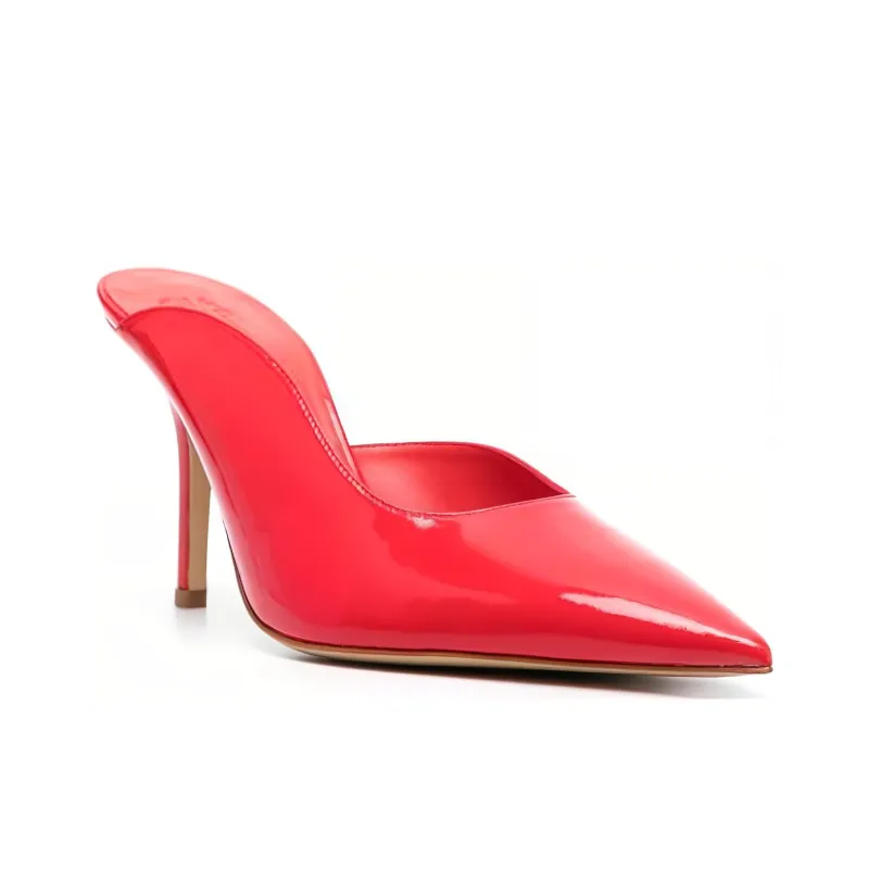 GIABORGHINI Abella 100mm Leather Mules-1