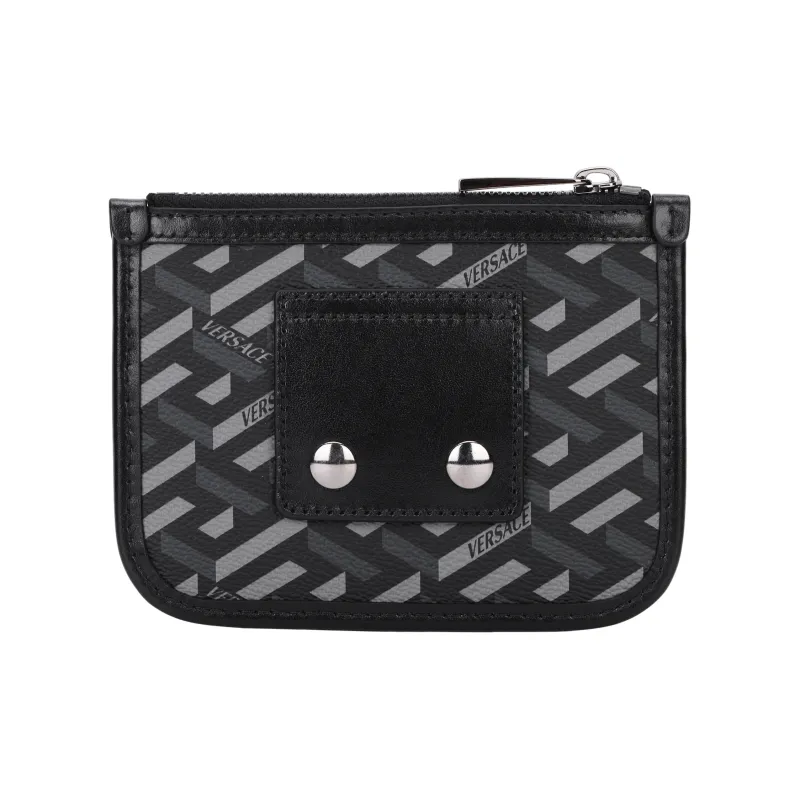 FANSIZHE VERSACE Cow Leather Clutch Unisex Black-5