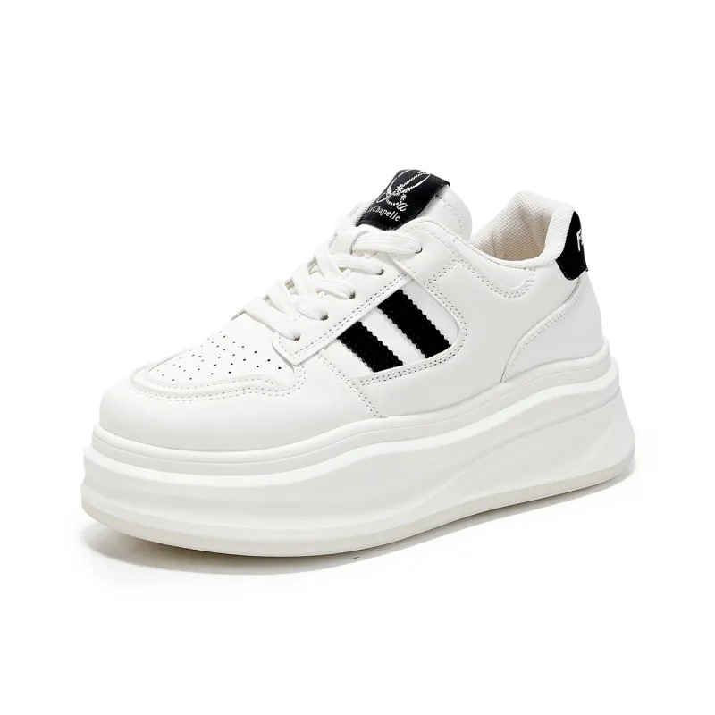 La Chapelle Cushioning Wear-Resistant Skateboard Shoes Women's Black White-1