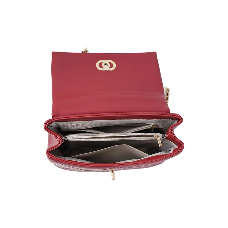 Vigno Synthetic Leather Shoulder Bag, Crossbody Bag Women's Red-5
