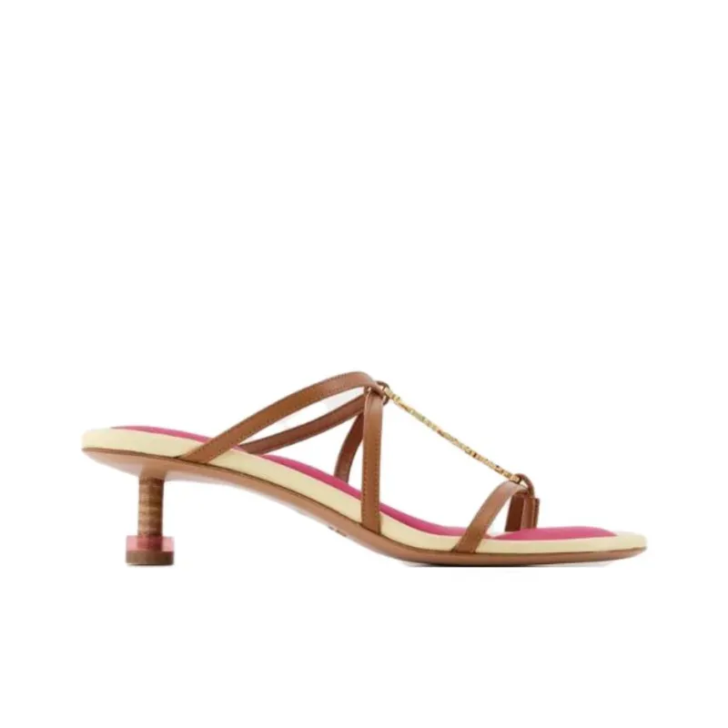 Jacquemus Slide Slippers Women's Pink Brown-1