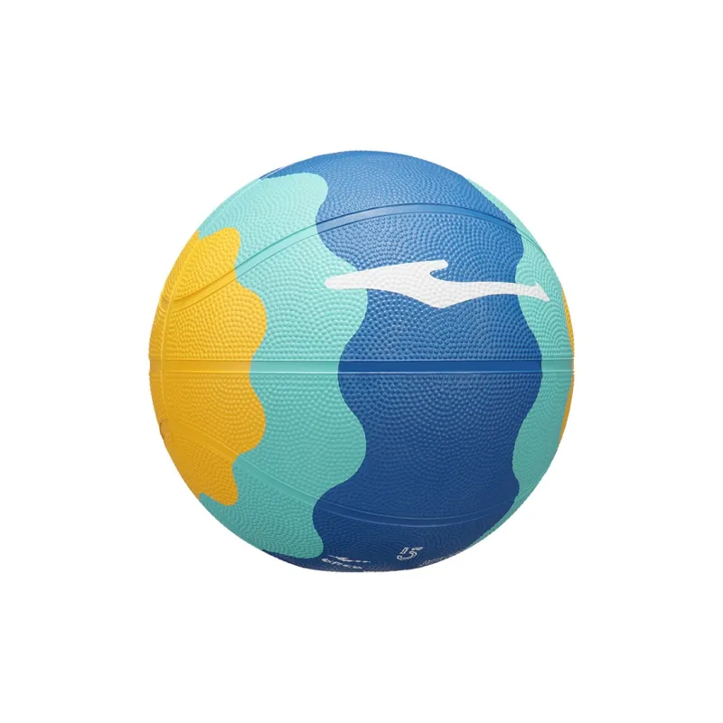 Erke Rubber Basketball Blue Yellow Size 5 Ball Training Unisex-2