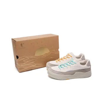QIAODAN Sunrise Casual Shoes Men Low Top Raw Denim Light Beige