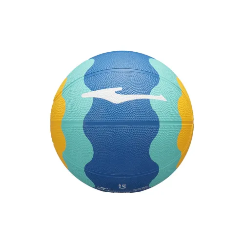 Erke Rubber Basketball Blue Yellow Size 5 Ball Training Unisex