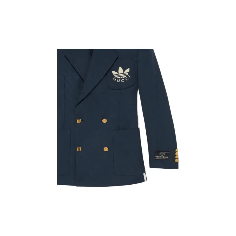 GUCCI x Adidas Adidas X Gucci Co-branded Series FW22 Business Suits Coats Men's Blue-2