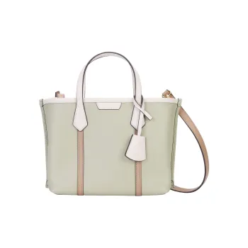 TORY BURCH Perry Leather Tote Bag Shopping Bag Shoulder Bag Crossbody Bag Handbag Small Size Women's Light Pistachio