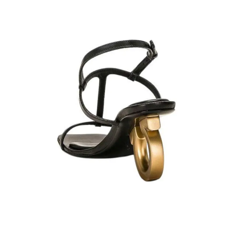 FERRAGAMO Elina Strap Sandals Women's Black-3