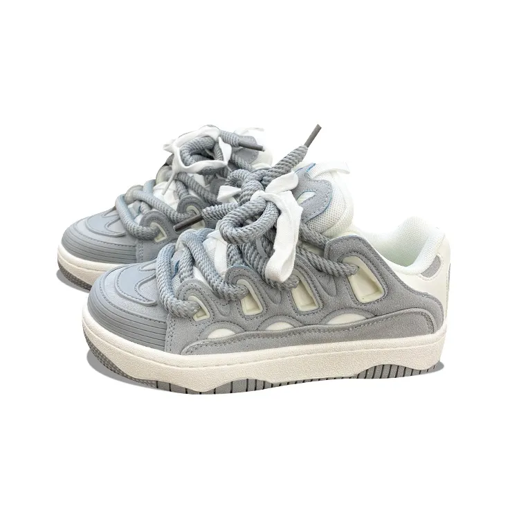 XLAIII Anti Slip And Wear Resistant Height Increasing Low Top Casual Shoes Unisex Greige-1