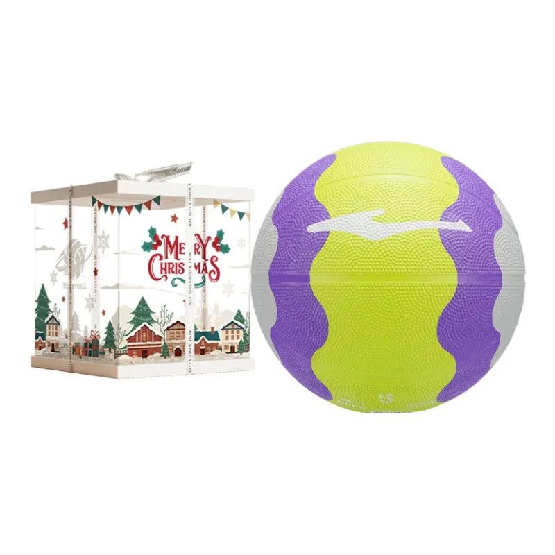 Erke Rubber Basketball Green Purple Gray Size 5 Training Unisex-8