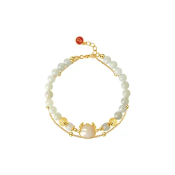Lao Feng Xiang Hetian Jade Bracelets White Jade/Pale Greenish White Jade Unisex