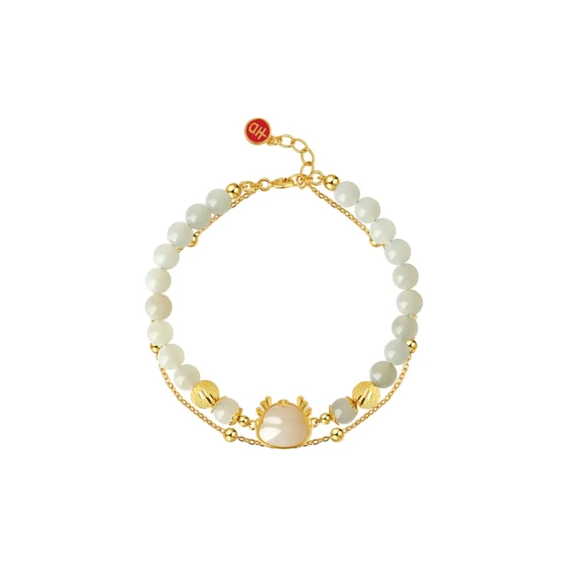 Lao Feng Xiang Hetian Jade Bracelets White Jade/Pale Greenish White Jade Unisex-0
