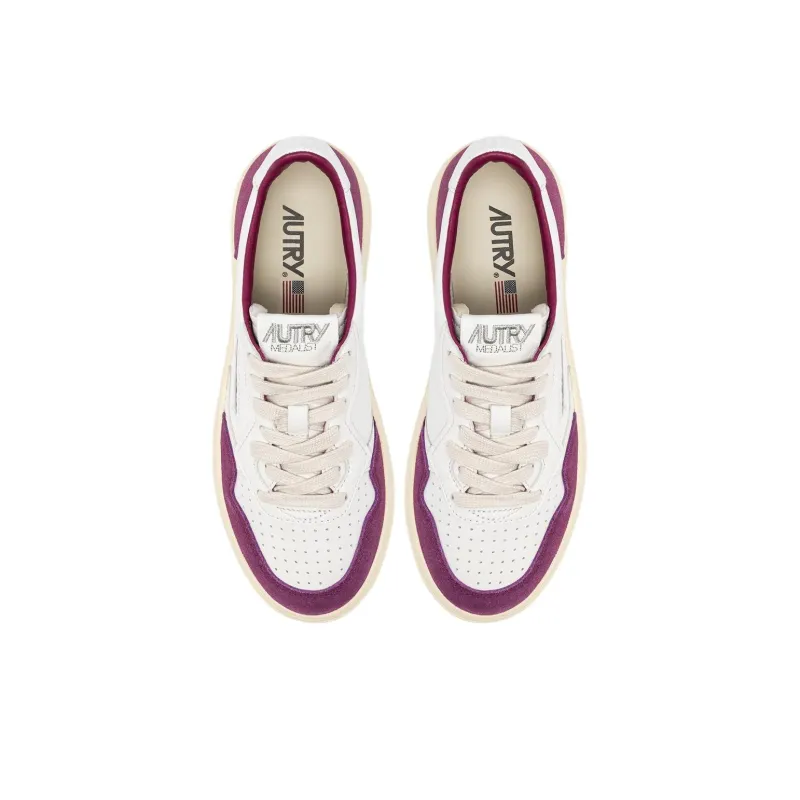 AUTRY BASKETS MEDALIST Anti Slip Wear Resistant Low Top Skateboard Shoes Women's White Purple-2