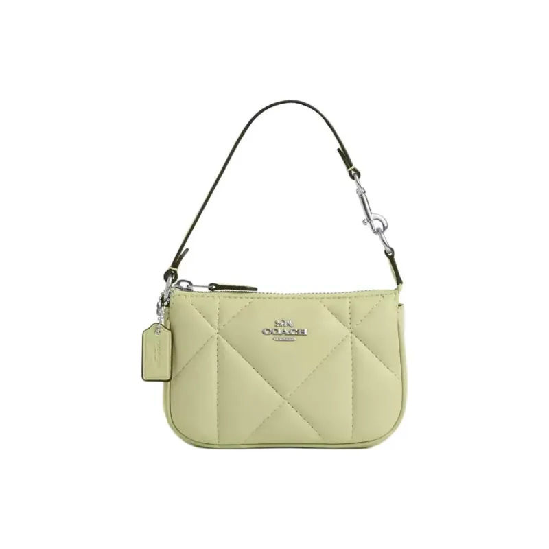 COACH Nolita Sheepskin, Cow Leather Clutch Handbag Mini Women's Light Lime-1