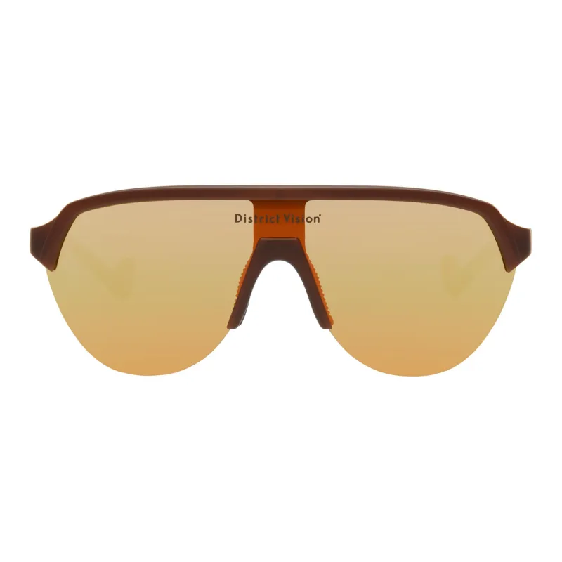 District Vision Titanium Nylon Grilamid TR90 Irregular Shape Sunglasses Women's Brown-0
