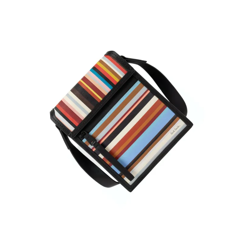 Paul Smith Paul Smith Classic Striped Series Leather Crossbody Bag Unisex Multicolor-1