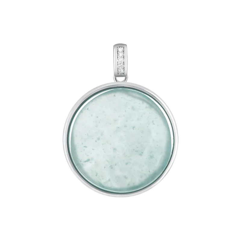 Long Fu Glutinous Jade Necklace S925 Sterling Silver Collarbone Chain For Valentine's Day Women's-4