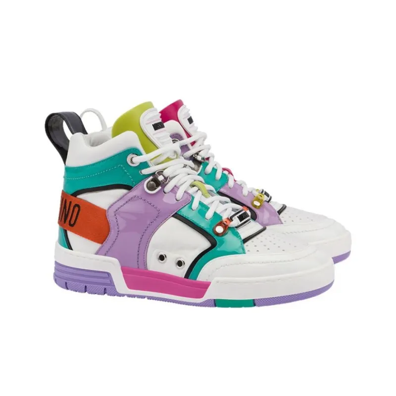 MOSCHINO Streetball High Top Skateboard Shoes Women's Multicolor-2