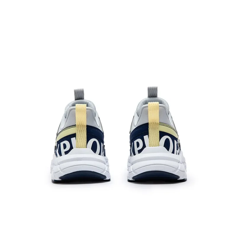 XTEP Anti Slip Wear Resistant Low Top Kids' Running Shoes Moonlight Gray Dark Blue Teenagers-2