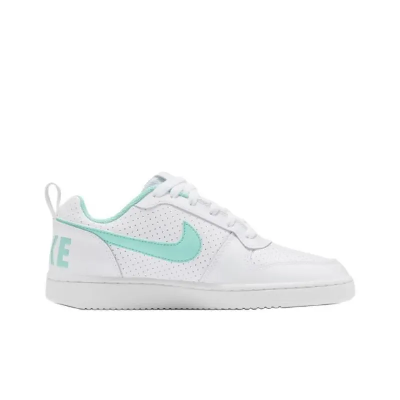 Nike Court Borough Anti Slip Wear Resistant Low Top Skateboard Shoes Women's White Green-1