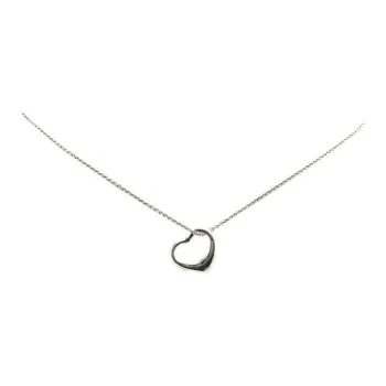 TIFFANY & CO. 20th Century Elsa Peretti Sterling Silver Open Heart Pendant Necklace