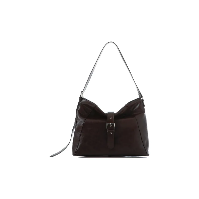 SQUARE Line Artificial Leather Casual HOBO Shoulder Bag Medium Size Women's-3