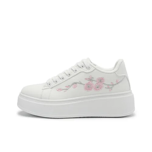 KATHRYN WILSON Durable Lightweight And Breathable Low Top Skateboard Shoes Women's White
