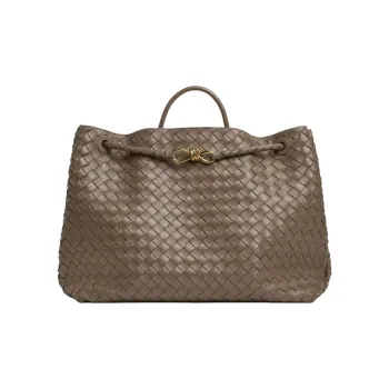 Bottega Veneta Andiamo Series Lambskin One Shoulder Handbags Large Size Women's Pinecone Brown