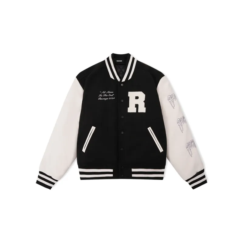 Revenge Baseball Jacket Unisex Black-1