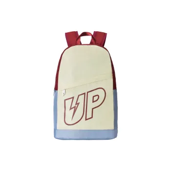 TURN UP Polyester Students Backpack Regular Unisex Red Blue Beige