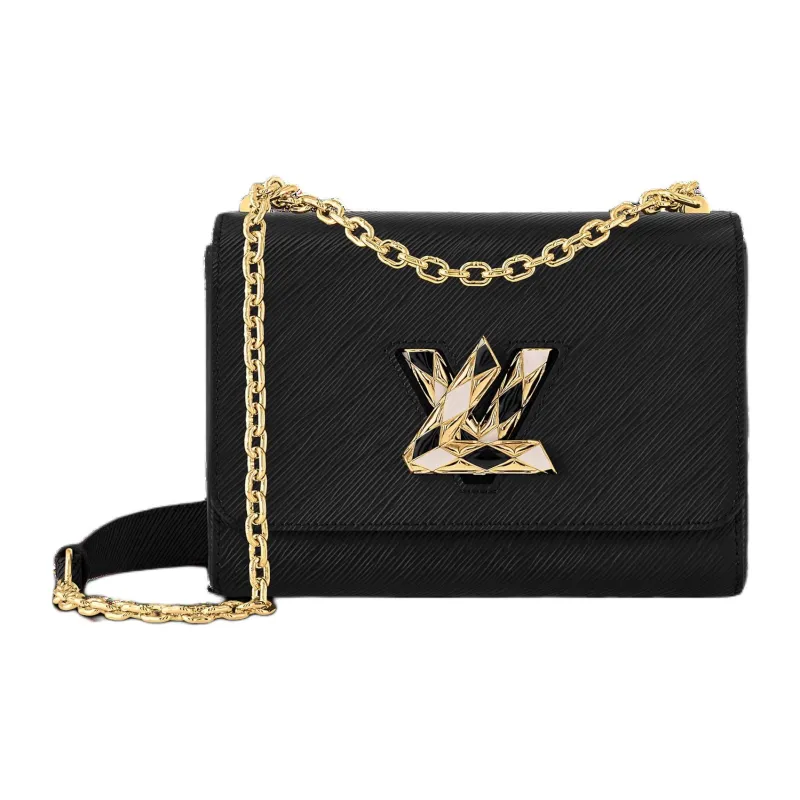 LOUIS VUITTON Cow Leather Crossbody Bag, Shoulder Bag Medium Size Women's Black-0