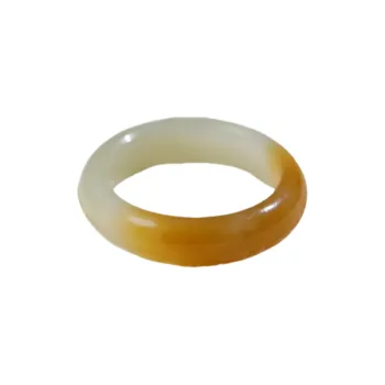 Jade Charm Yao Hetian Jade Rings White Jade/Pale Greenish White Jade Unisex